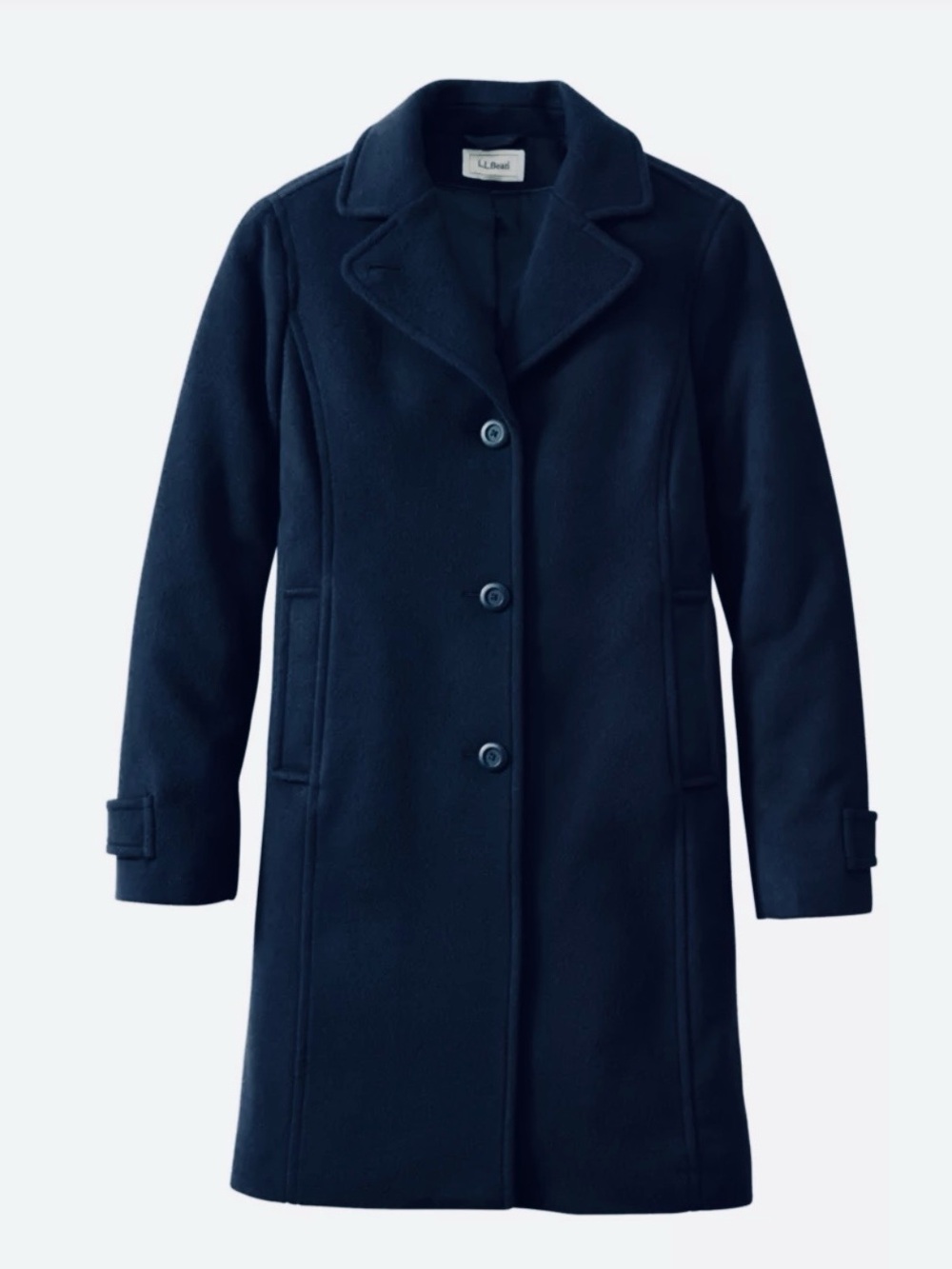 L.L. Bean Women's Dark Navy Wool-Blend Pea Coat